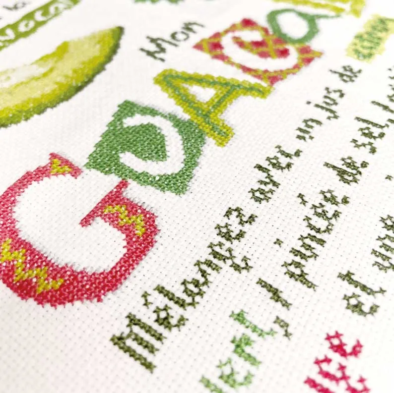 LiliPoints Guacamole G053 borduurpatroon theedoek