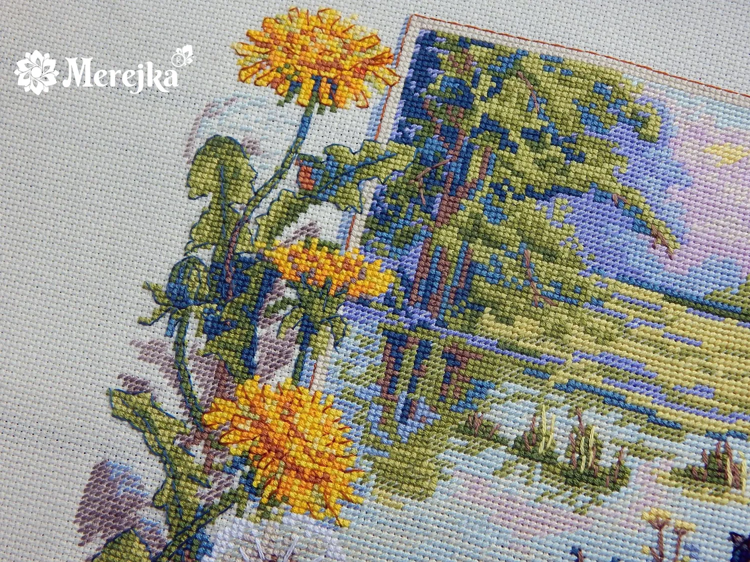 Merejka Horses borduurpakket 30x30 cm ecru aida