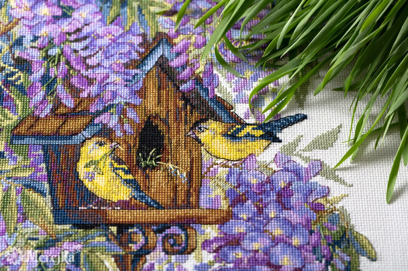 Merejka Wisteria borduurpakket ecru 27 x 36