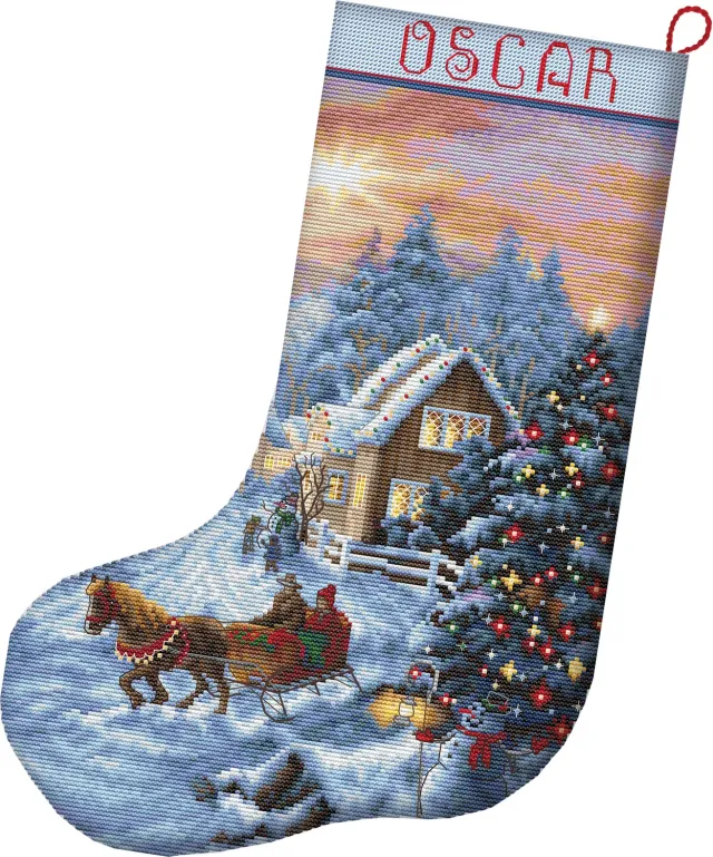 Leti Stitch L8011 Christmas Eve kerstsok borduurpakket