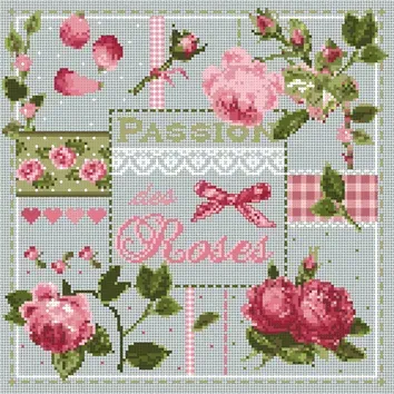 Madame la Fée Mini Roses borduurpakket linnen compleet DMC