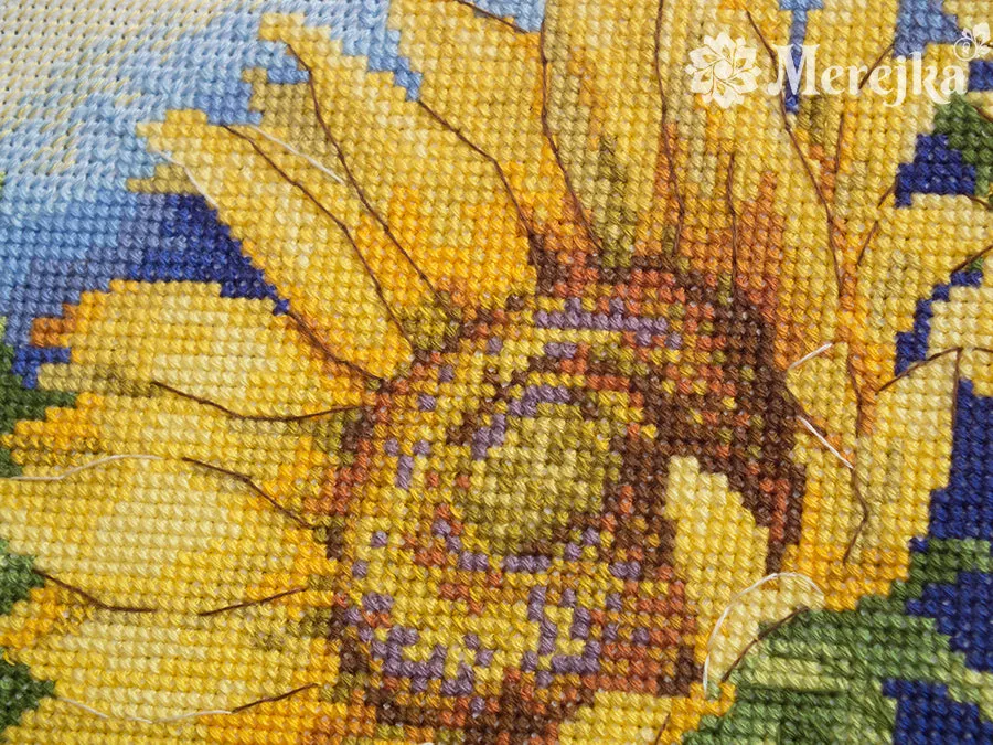 Merejka Bright Sunflowers borduurpakket 43x24