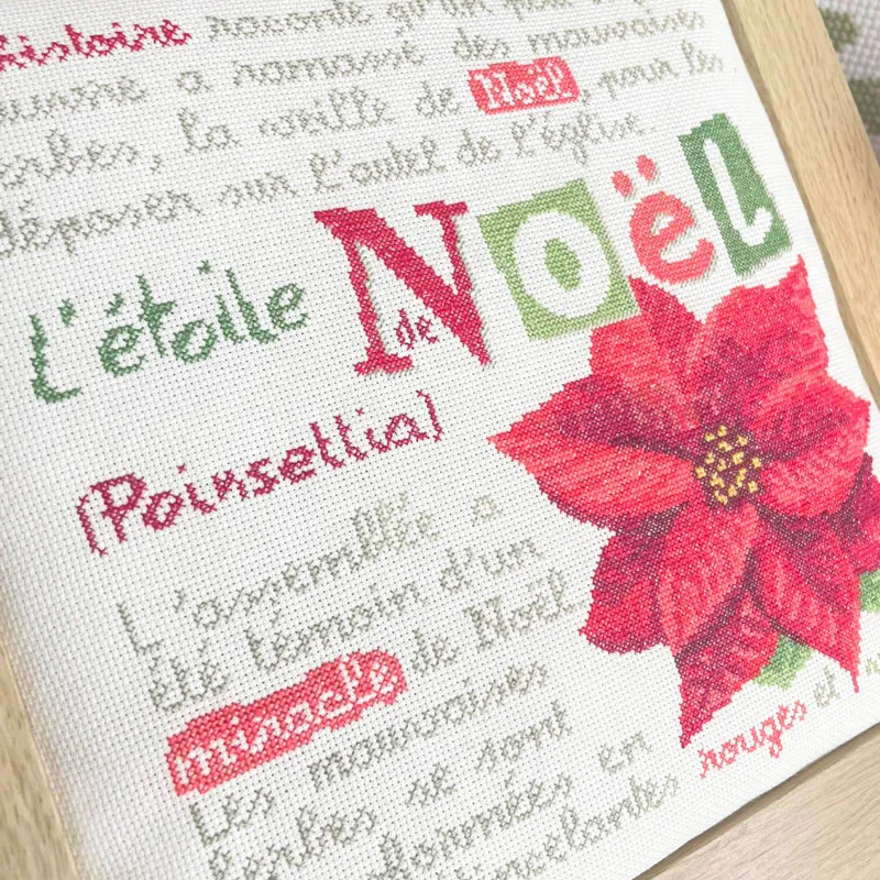 LiliPoints Poinsettia borduurpatroon kruissteek 156x156