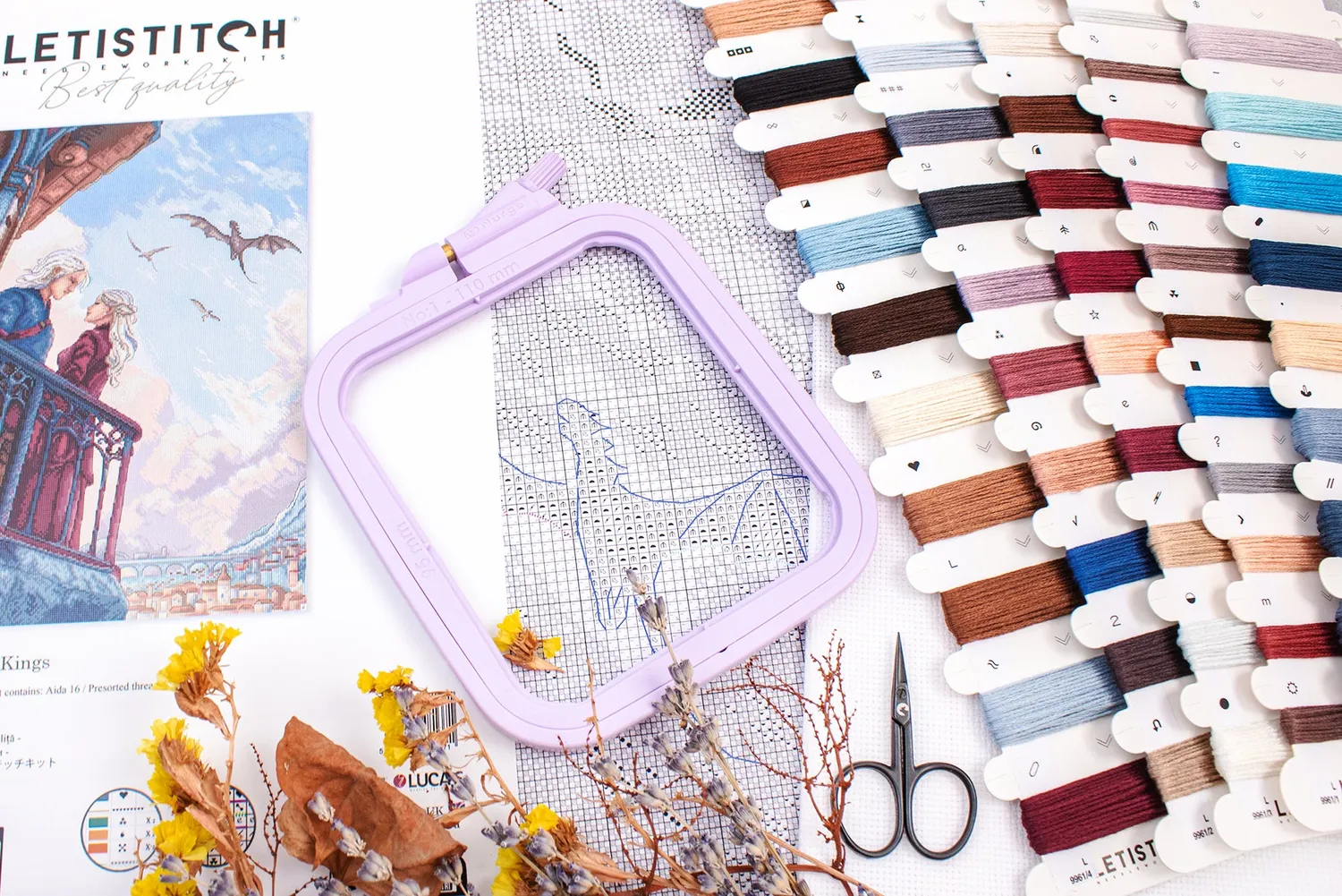 Leti Stitch L9961 Hearts Over Kings borduurpakket 29x43