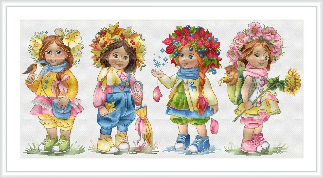 Merejka Sisters borduurpakket wit 47 x 23