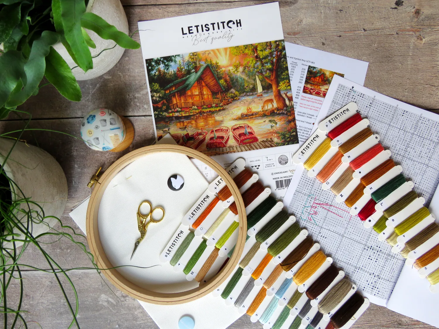 Leti Stitch 963 Seize the Day borduurpakket 42x32 Zweigart