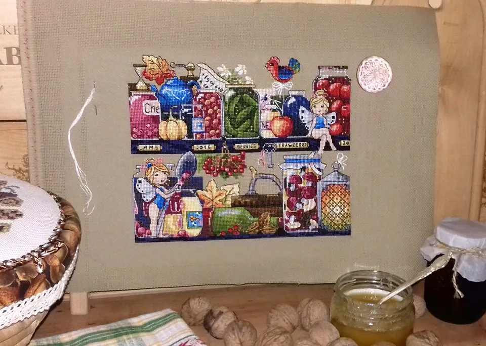 Merejka Pantry Treasures borduurpakket 24x21 bruin