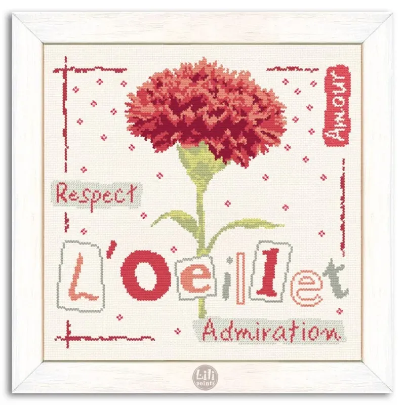 LiliPoints Carnation kruissteekpatroon anjer