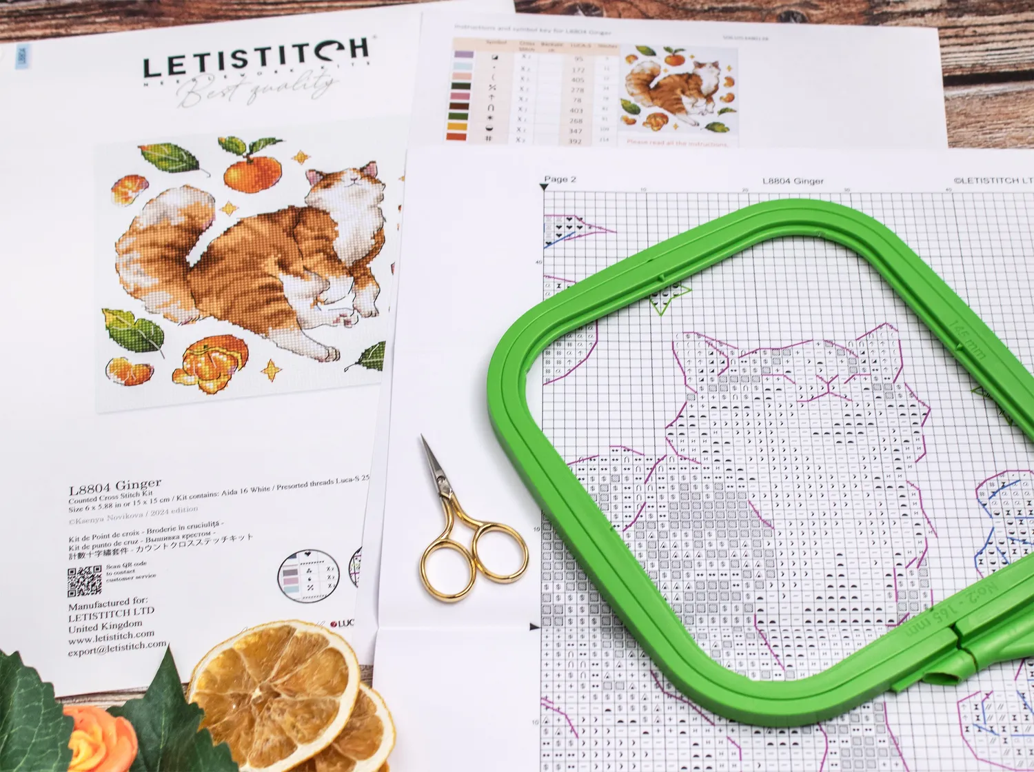 Leti Stitch L8804 Ginger borduurpakket 15x15 kat