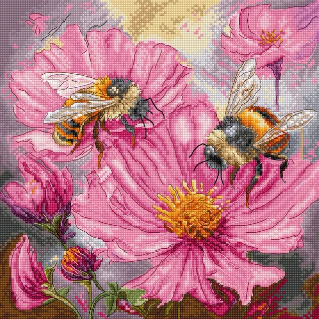 Leti Stitch L9933 Honey Blooms borduurpakket 23x23