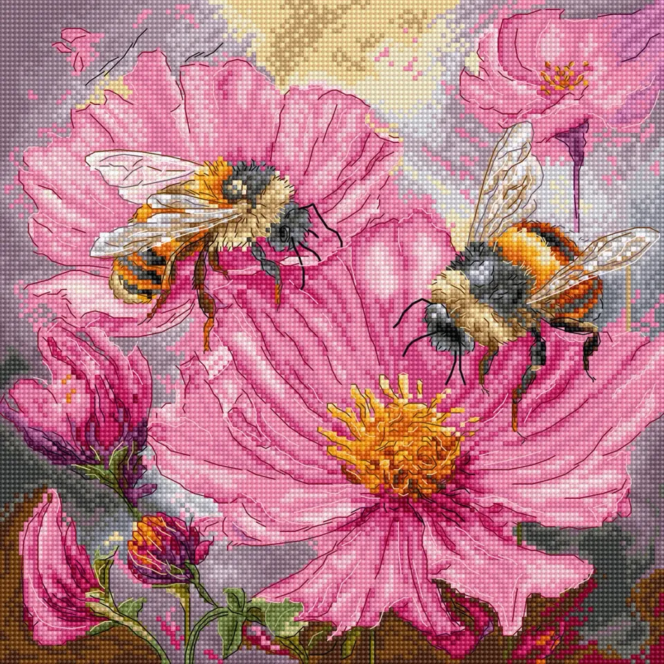Leti Stitch L9933 Honey Blooms borduurpakket 23x23
