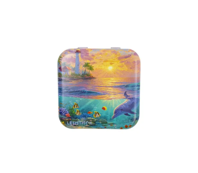 Leti Stitch Dolphin Paradise naaldendoosje blik dolfijnen