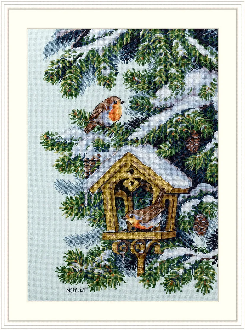 Merejka Robins borduurpakket 25x36 vogels