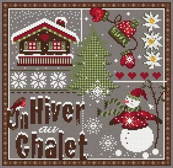 Mini Hiver au Chalet borduurpatroon winter 137 steken