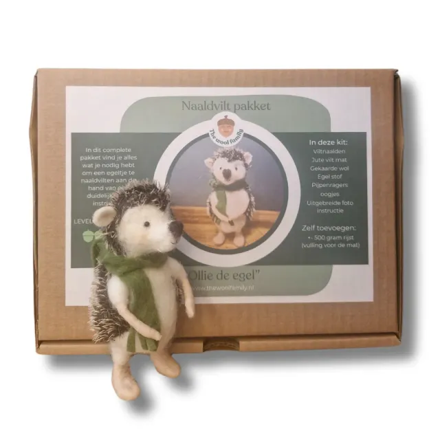 The Wool Family Ollie egel naaldviltpakket beginner+ wol