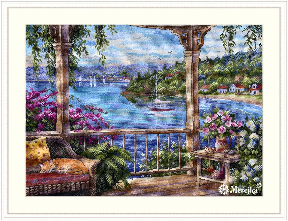 Merejka Tranquility borduurpakket ecru 37,5x28 cm