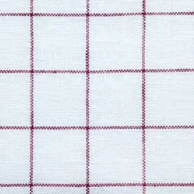 Madame la Fée Belfast Karo Blanc-Rouge borduurstof 50x70 linnen