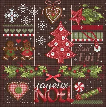 Madame la Fée Le Sapin Rouge borduurpakket 186x188 cacao