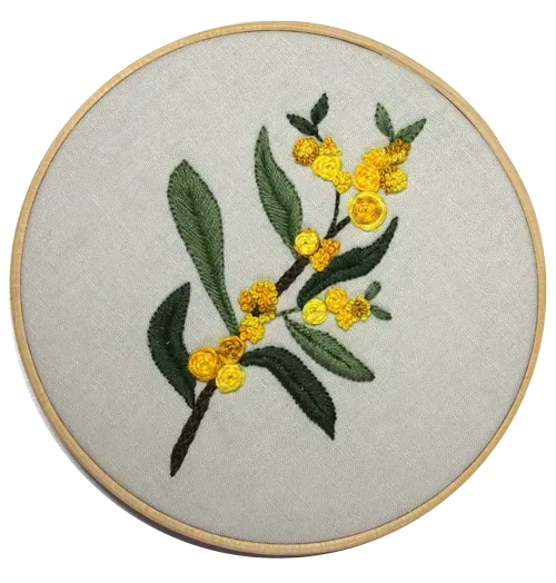 Helen Stubbings Botanical Wattle borduurkit linnen