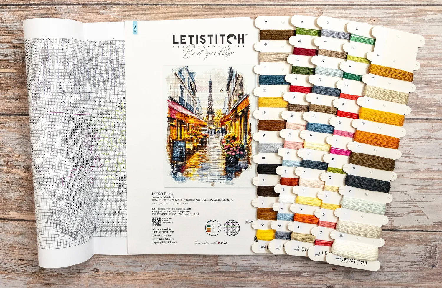 Leti Stitch L9929 Paris borduurpakket 23x31 cm art deco