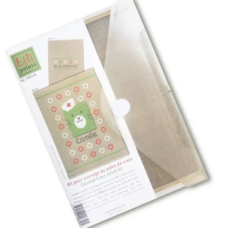 LiliPoints Teddy Bear groeiboekhoes borduurpakket groen