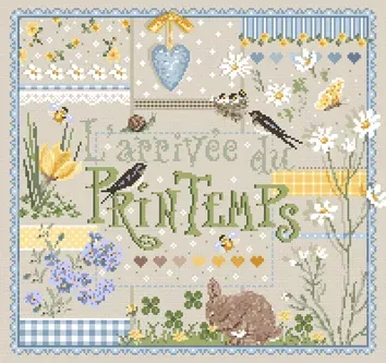 Madame la Fée L'Arrivée du Printemps borduurpatroon pdf lente