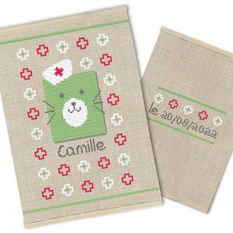 LiliPoints Teddy Bear groeiboekhoes borduurpakket groen