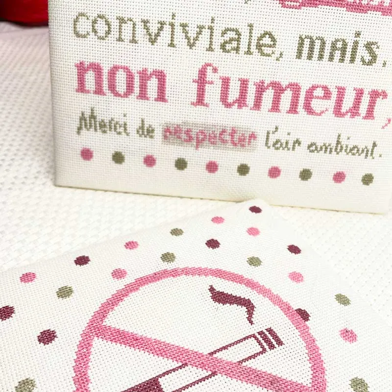 LiliPoints No Smoking deur bord borduurpatroon 2 motieven
