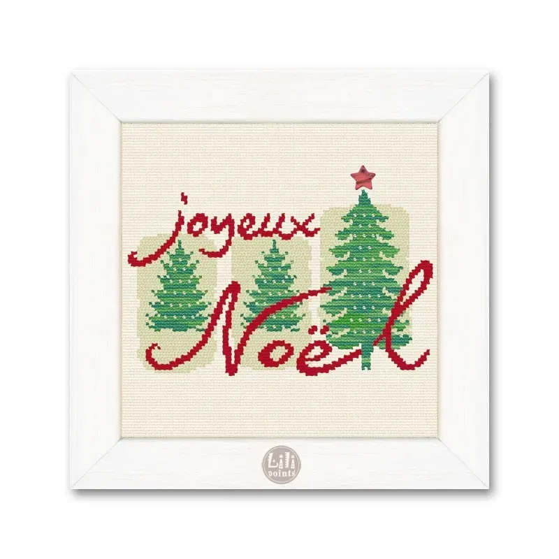 LiliPoints 3 Christmas Trees groen borduurpatroon met kralen