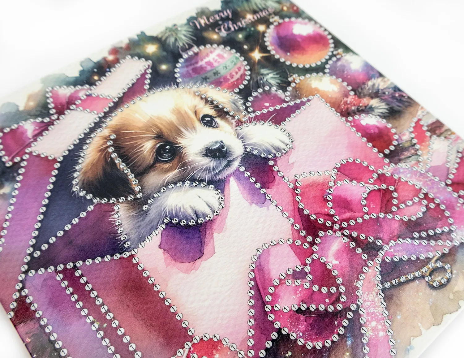 Leti Stitch Dazzle Dots 481-555 Christmas Surprise diamond painting kaart fairy dust