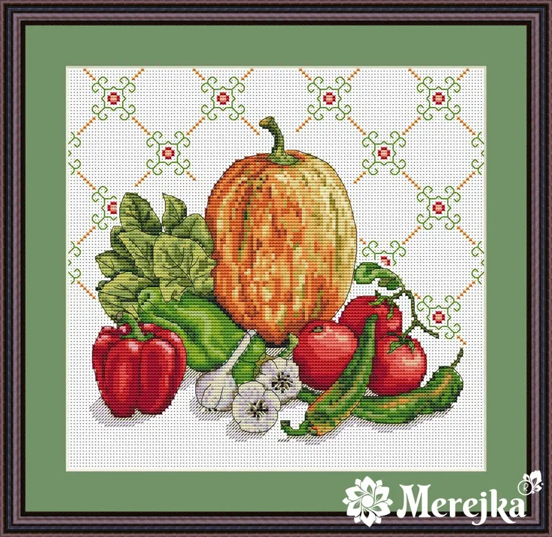 Merejka Still Life d'orange borduurpakket 25x25 sinaasappel