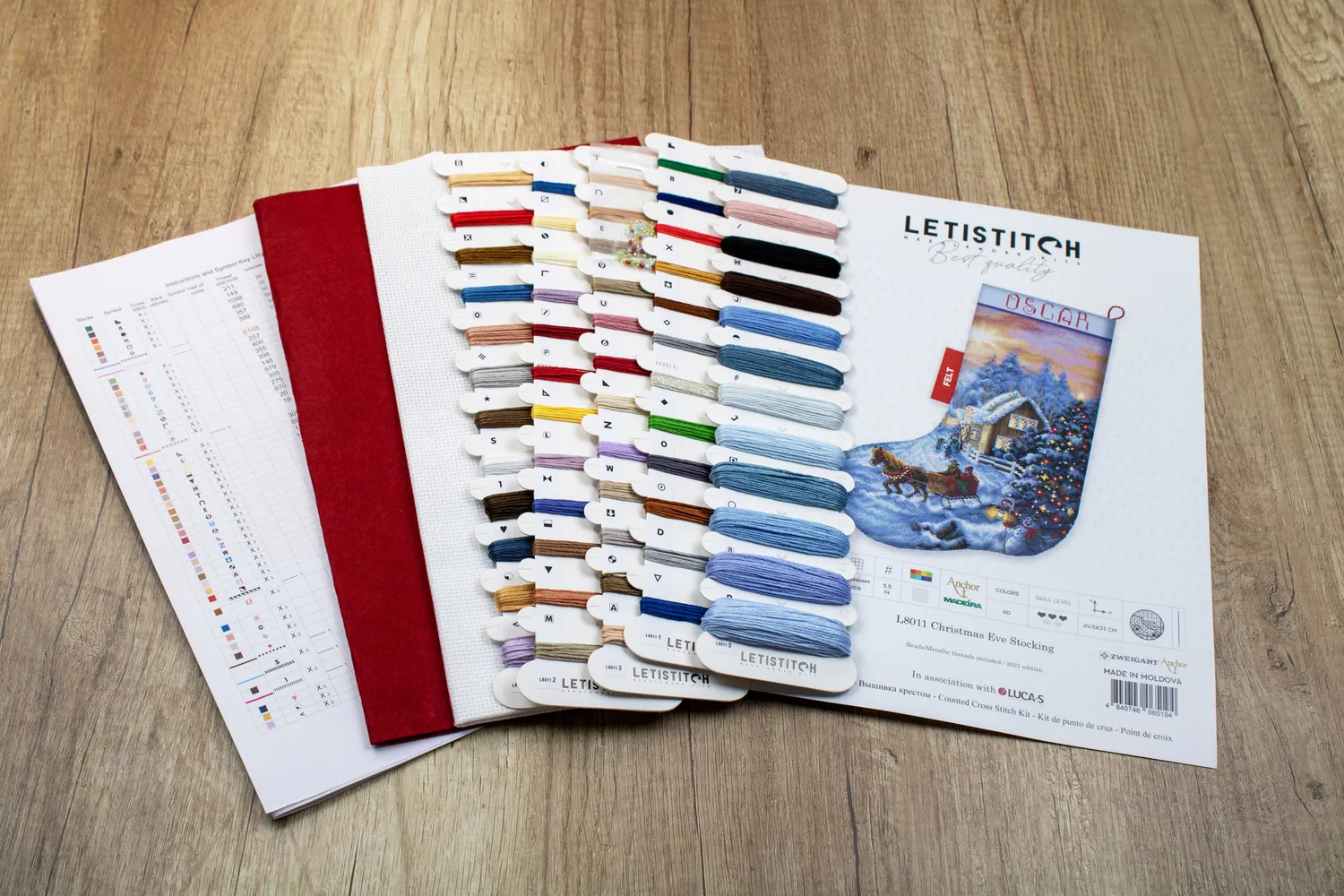 Leti Stitch L8011 Christmas Eve kerstsok borduurpakket