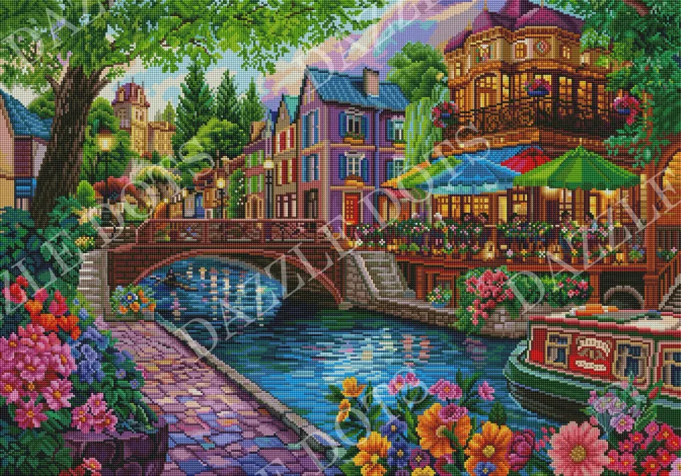 Leti Stitch Dazzle Dots LDS-7047 Penelope's On The Canal diamond painting 83x58