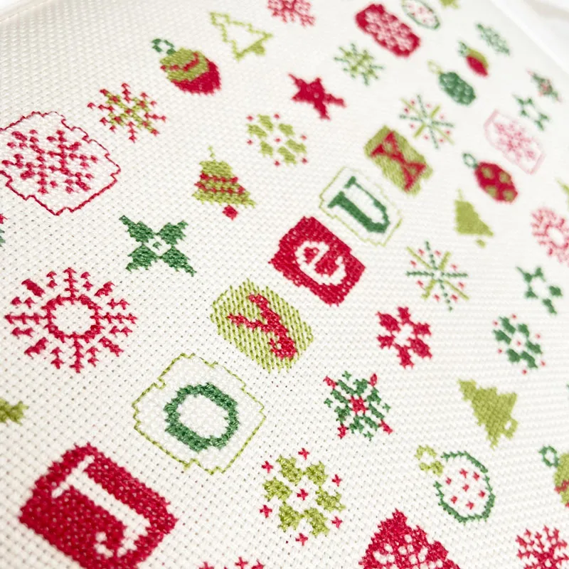 LiliPoints Merry Christmas sparks borduurpatroon kerst rood