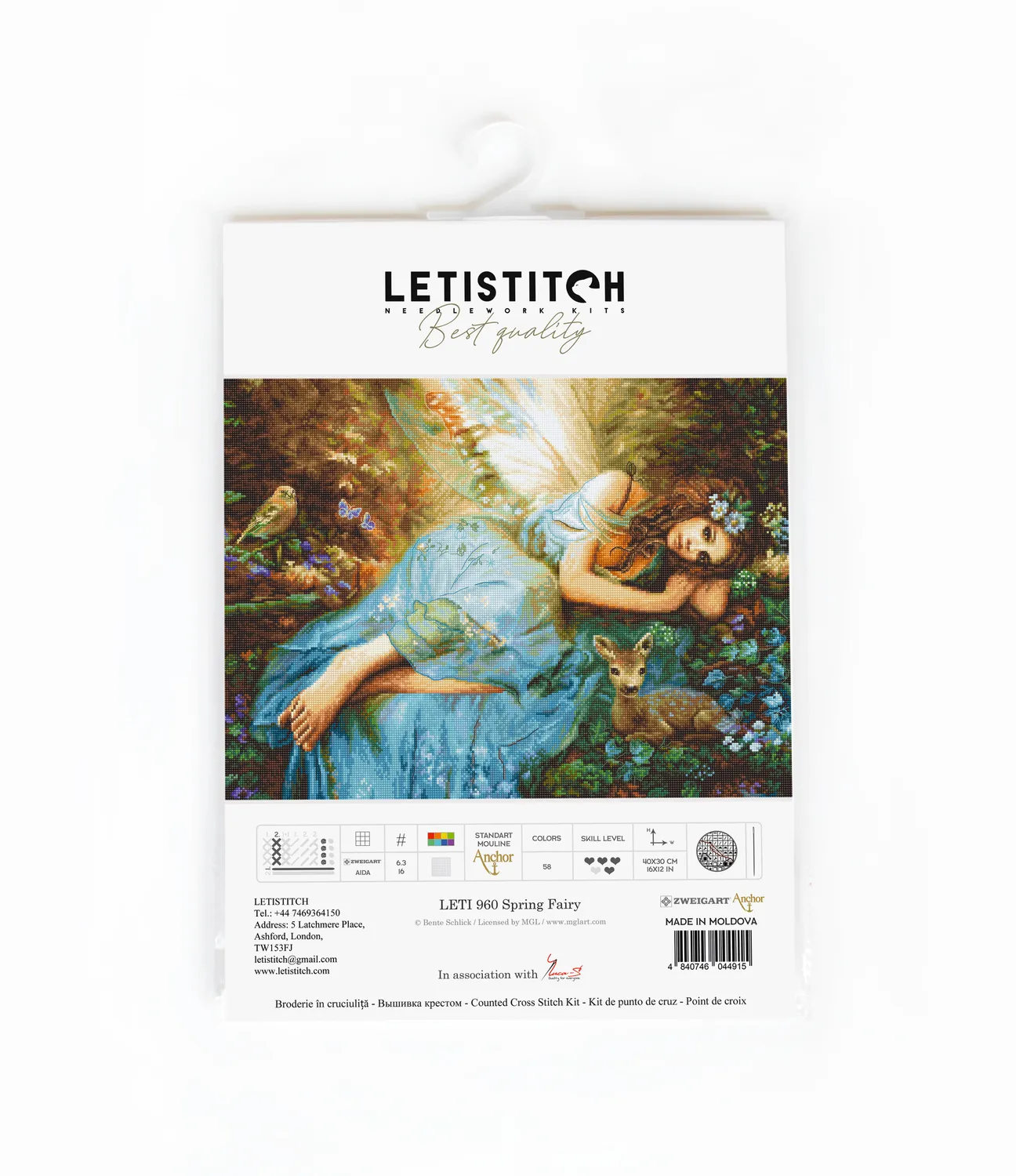 Leti Stitch 960 Spring Fairy borduurpakket 40x30 cm Aida