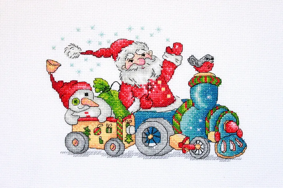 Merejka Christmas Travel borduurpakket 20x15 wit