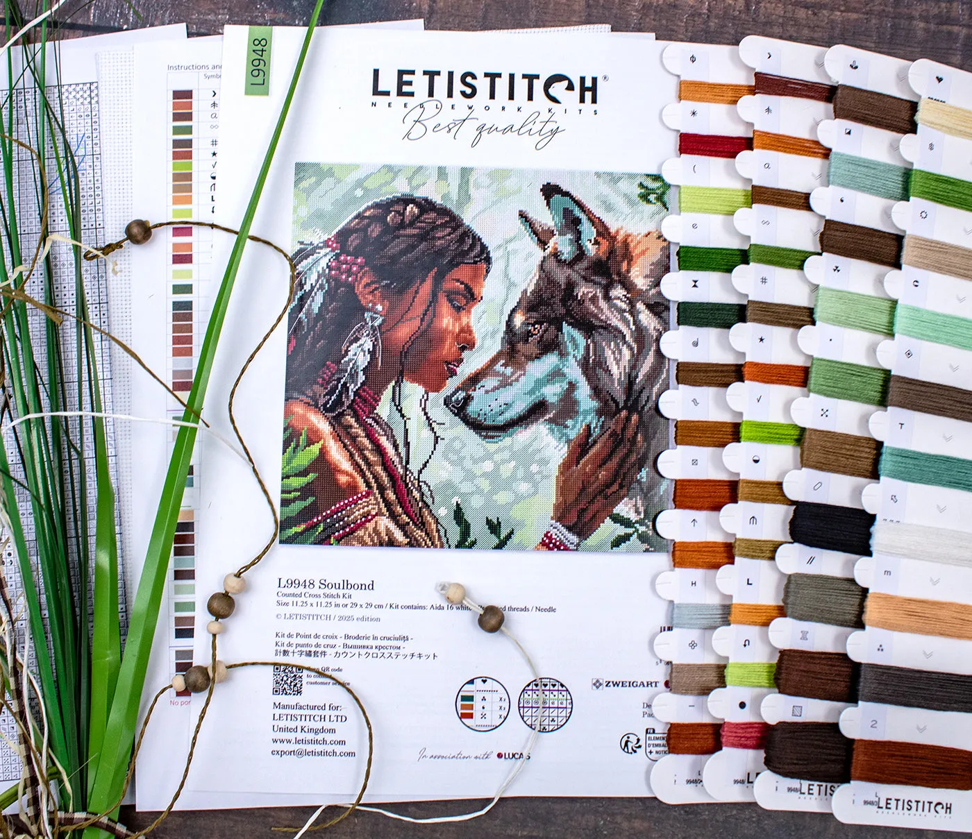 Leti Stitch L9948 Soulbond borduurpakket 29x29 cm portret