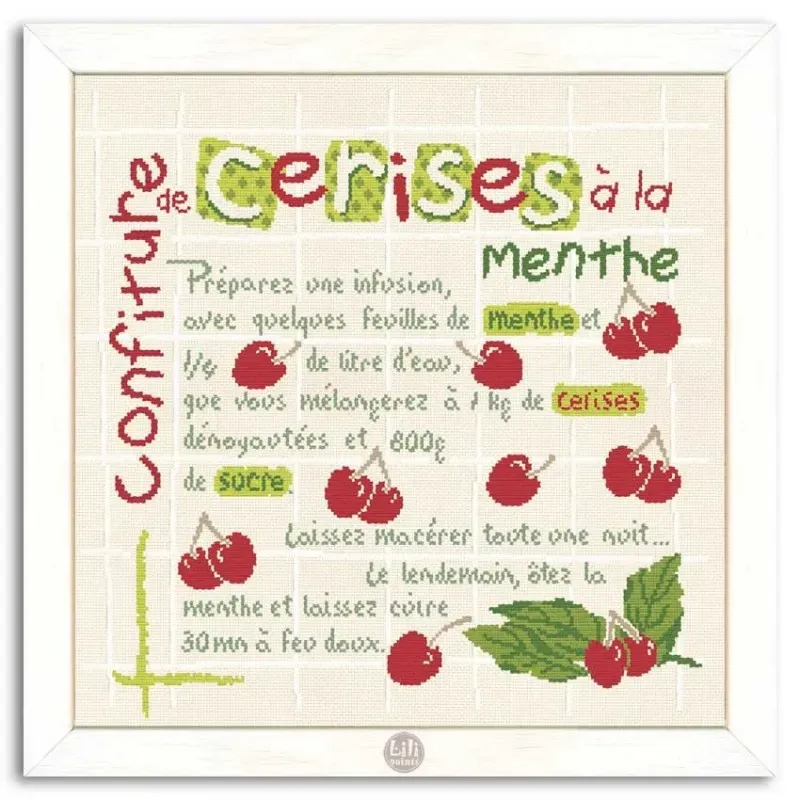 LiliPoints Minted Cherry Jam kruissteekpatroon kers