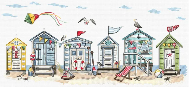Leti Stitch Seaside Cottages telpatroon pdf 221x100 37 kleuren