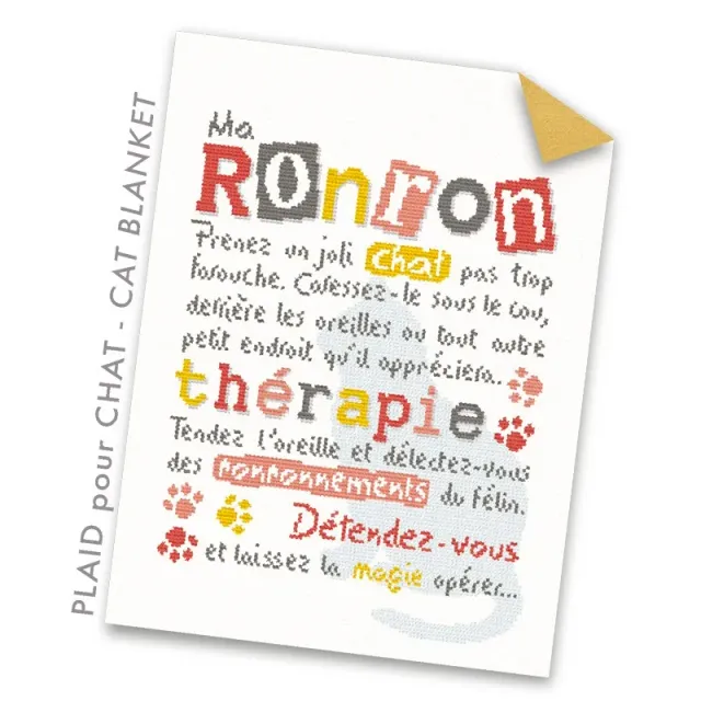 LiliPoints La Ronronthérapie borduurpatroon deken kat