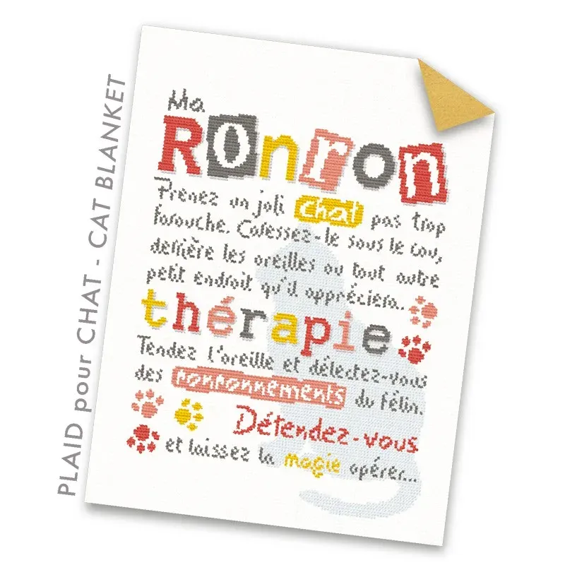 LiliPoints La Ronronthérapie borduurpatroon deken kat