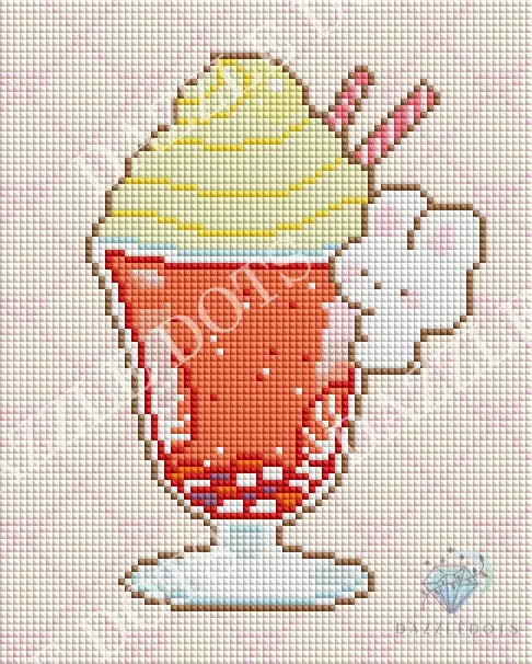 Leti Stitch Dazzle Dots LDS-7070 Strawberry Boba kit 20x25 cm