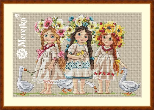 Merejka Friends borduurpakket 32x22 meisje