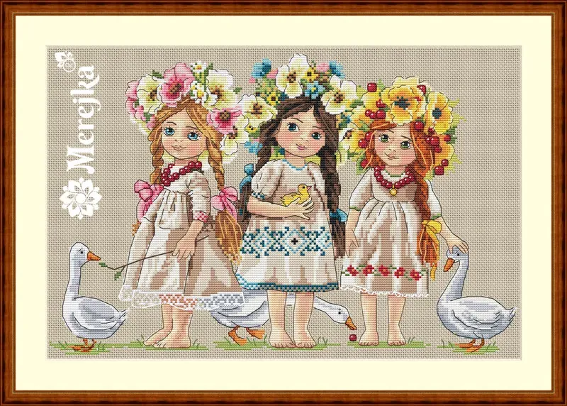 Merejka Friends borduurpakket 32x22 meisje