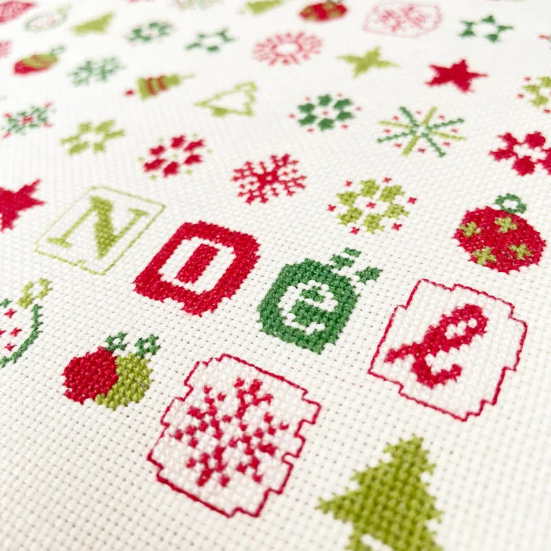 LiliPoints Merry Christmas sparks borduurpatroon kerst rood
