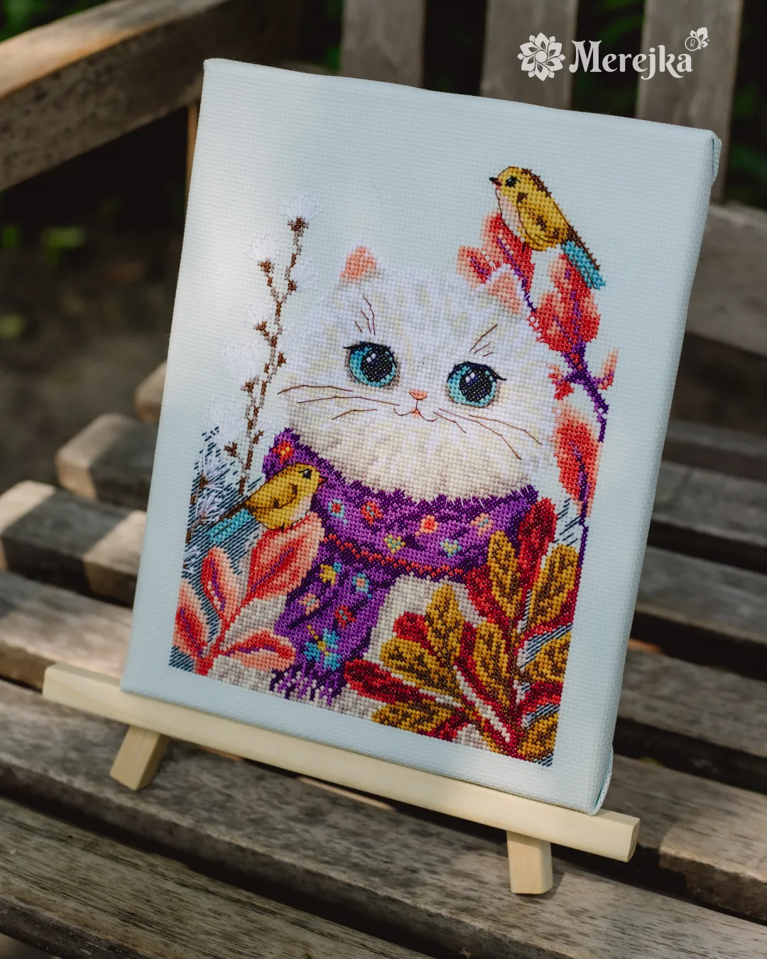 Merejka The Gentle One borduurpakket 14,5x21 ijsblauw