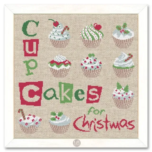 LiliPoints Christmas Cupcakes kruissteekpatroon 2 versies
