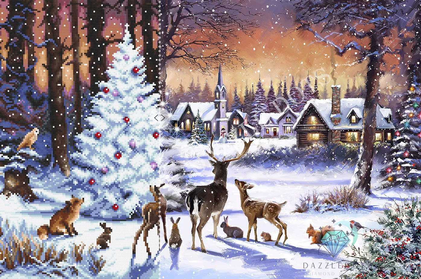 Leti Stitch Dazzle Dots LDS-7055 Christmas Wood diamond painting 66cm
