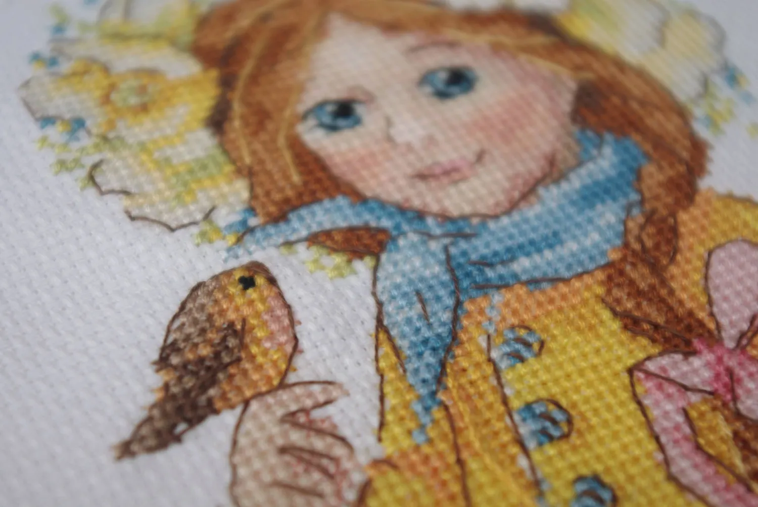 Merejka Spring Girl borduurpakket wit 23x14 cm