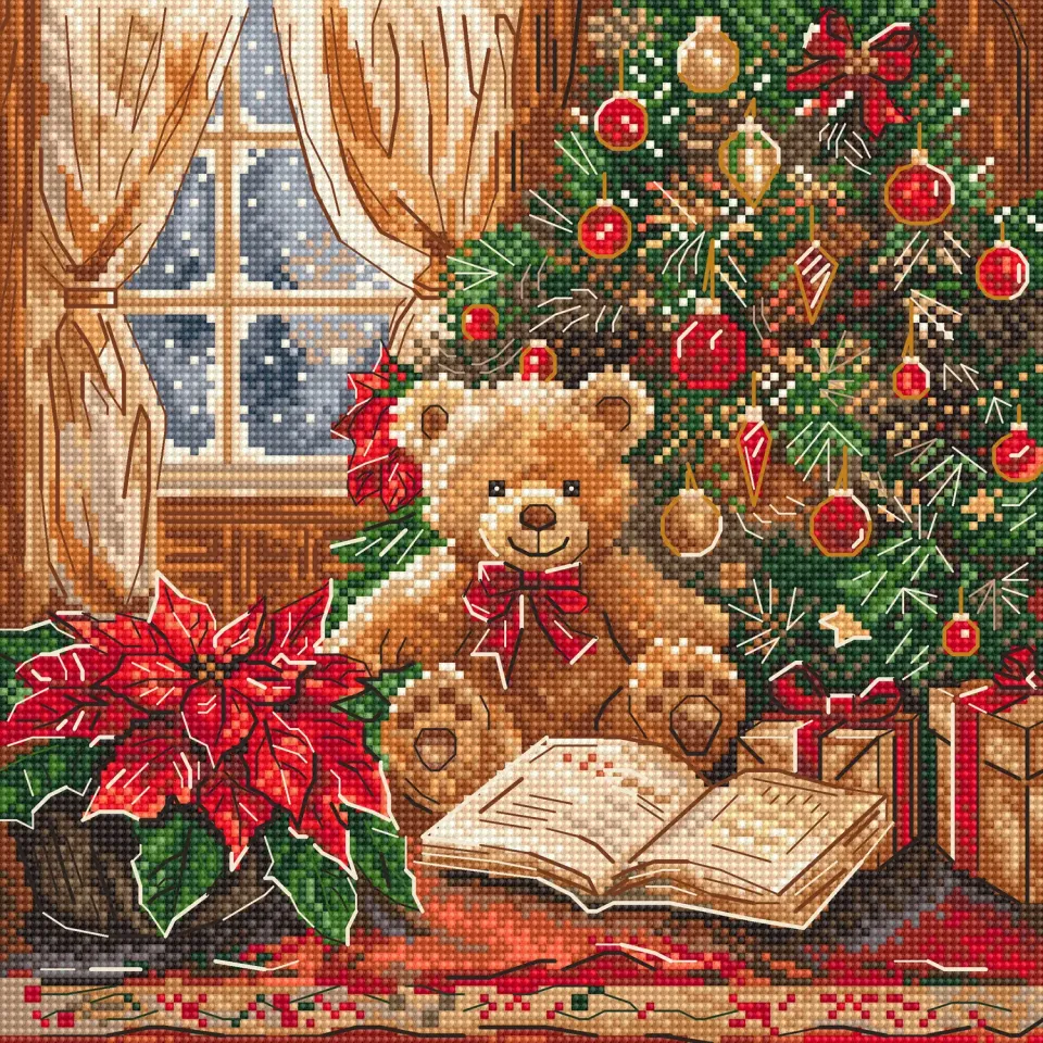 Leti Stitch L460 Christmas Wishes telpatroon geprint DMC